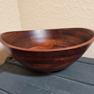 Lipper International Cherry Finished Wavy Rim Serving Bowl 13x5